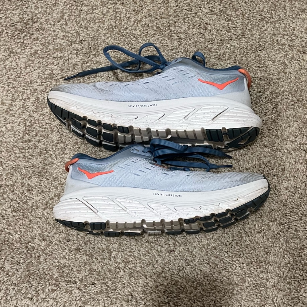 Hoka One One Blue and Orange Athletic Shoes
